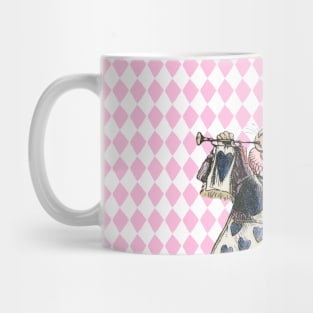 Vintage White Rabbit Wonderland Diamonds Mug